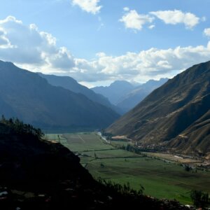 a valley between mountains